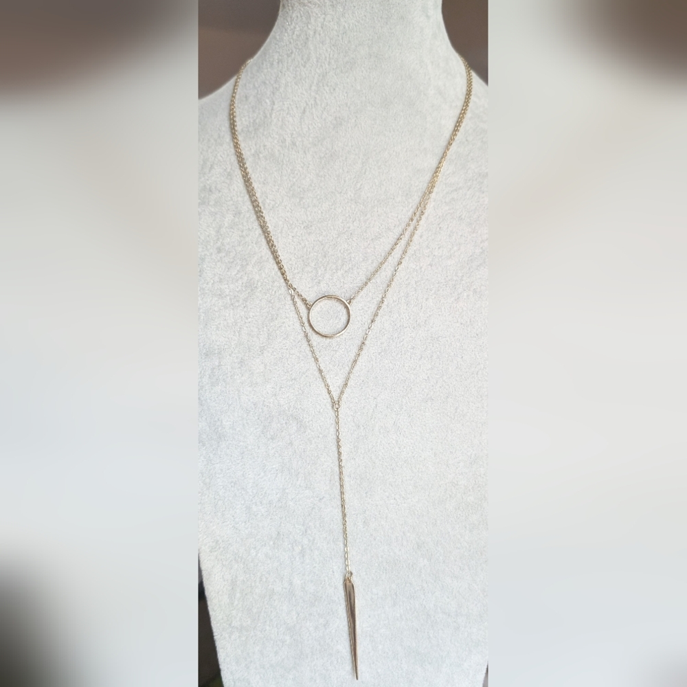 Sugarfix Layered‎ Circle Lariat Necklace